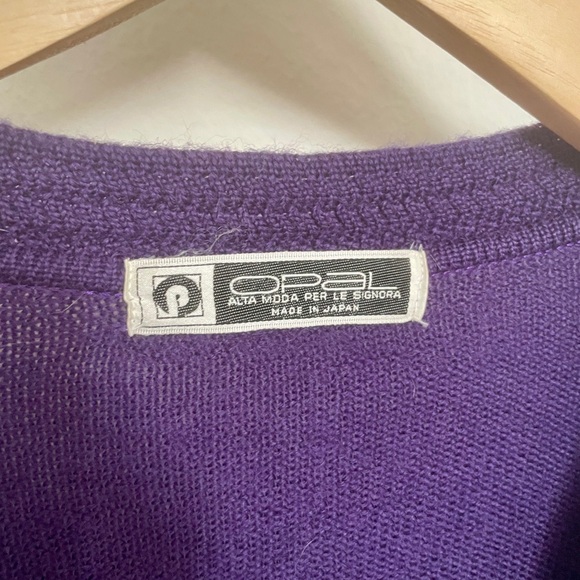 Purple Wool Knit Women's Cardigan - Picture 4 of 8